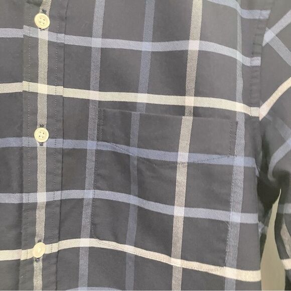 J Crew Button Down Shirt Men Size Small Blue Plaid Slim Flex Oxford - Picture 3 of 6